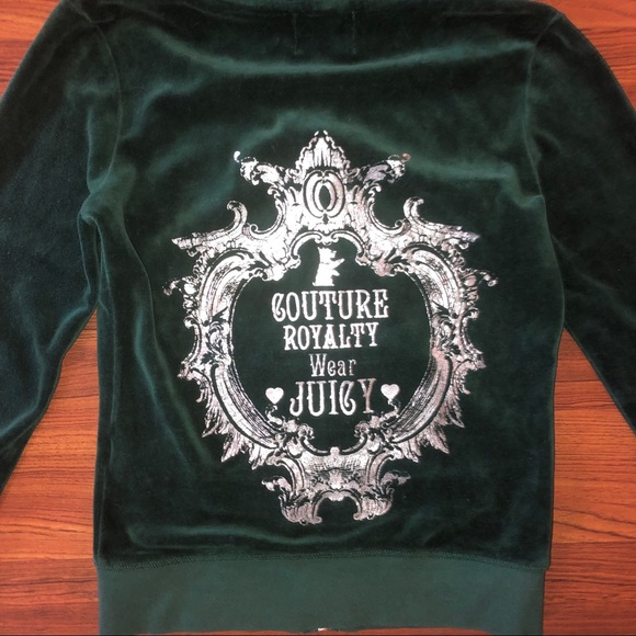 Juicy Couture Jackets & Blazers - Rare Juicy Couture Velour Green Zip Up Jacket XS